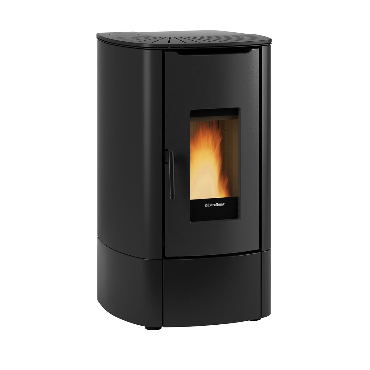 Pelletofen Extraflame Prestige Line Angy Top mit 7 kW - Verkleidung: schwarz