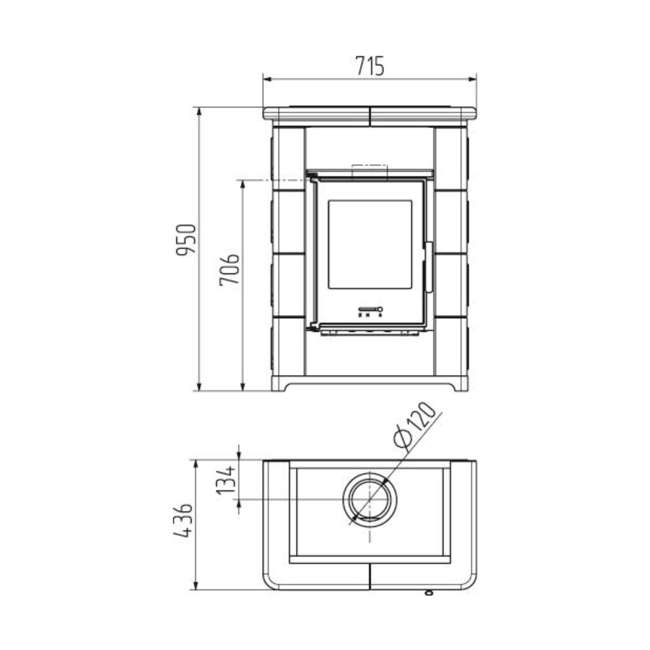 Kaminofen Wamsler Montafon 7 kW - Ausführung: Keramik Grün