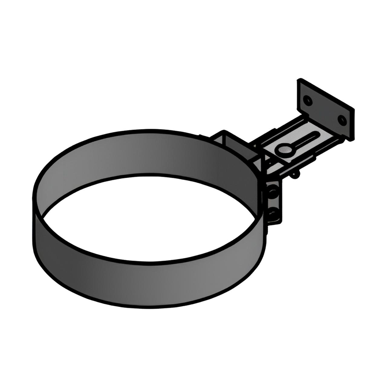 Doppelwandiges Ofenrohr Wandhalter DN 150 mm verstellbar 90 bis 125 mm Schwarz