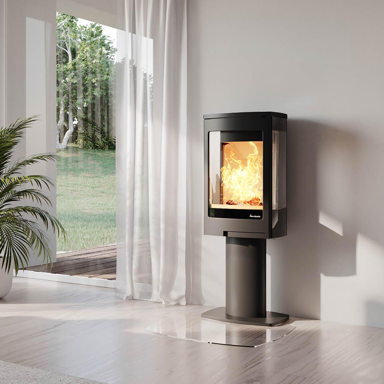 Kaminofen Nordpeis Duo 1 mit Seitenglas 5 kW