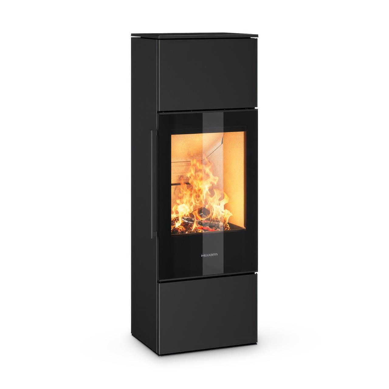 Kaminofen HWAM 5260 Autopilot 4,4 kW, Sondermodell inkl. Wärmespeicher - Ausführung: 5260m, Tür Modern, Korpus Schwarz