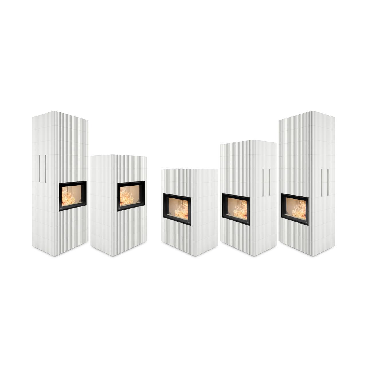 Kaminbausatz Nordpeis Wave F 7,4 kW - Ausführung: Nordpeis Wave F 2+2 - Thermotte: Hell