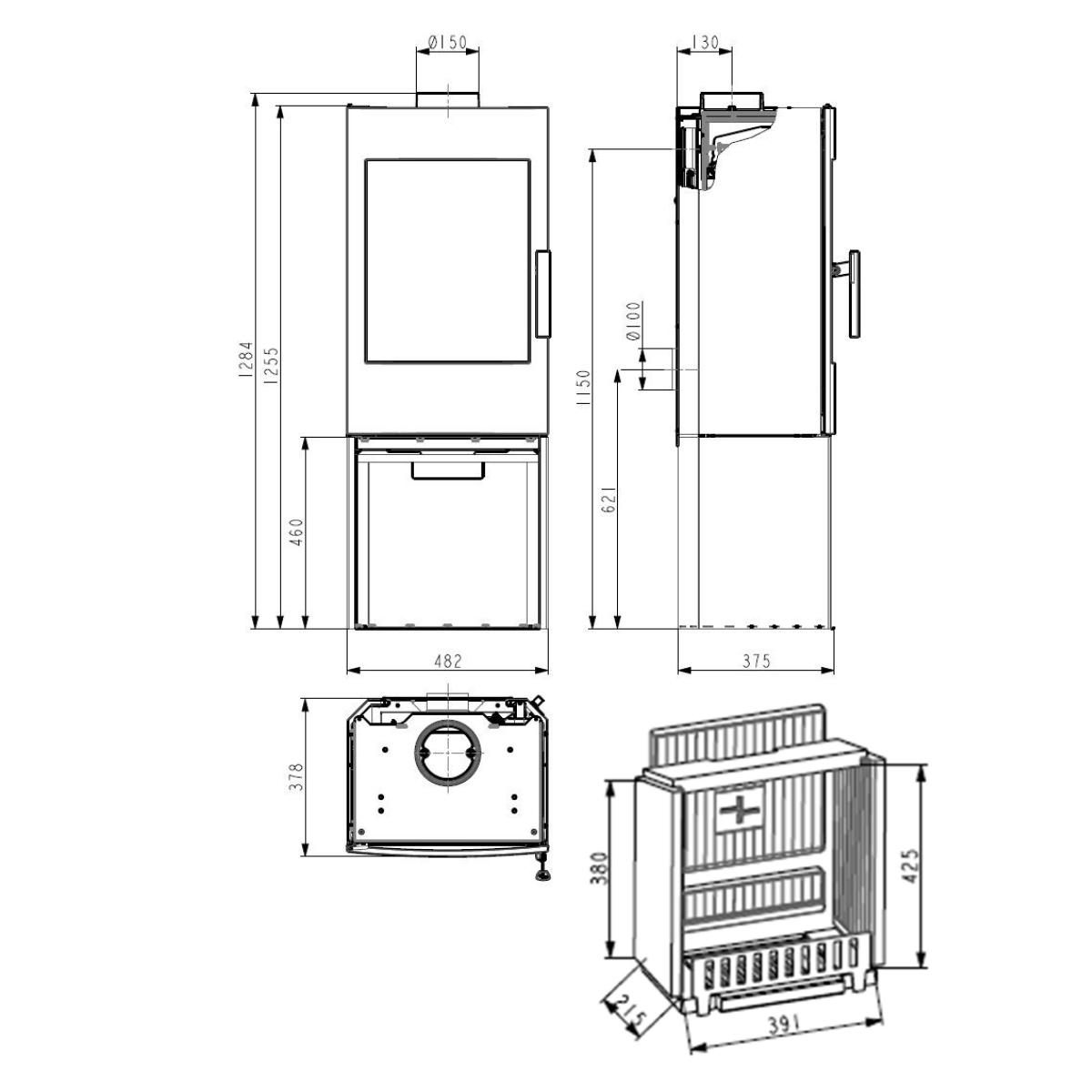Kaminofen Haas und Sohn Inzell easy 6 kW - Ausführung: Standard