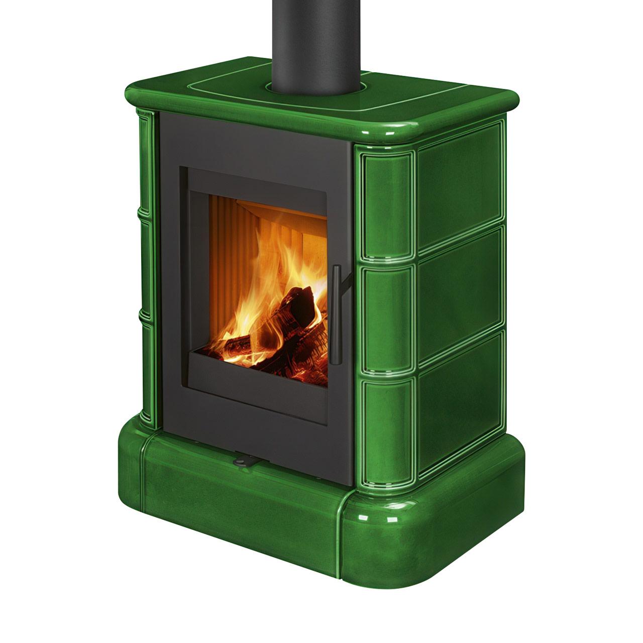 Kaminofen Nordenger Stian N 01 5,8 kW - Ausführung: Keramik 19301, Grün Glänzend