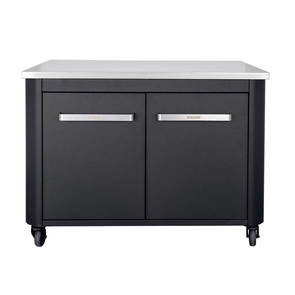 Schrankmodul 2-türig mit Edelstahl Arbeitsfläche / niedrig 70 cm