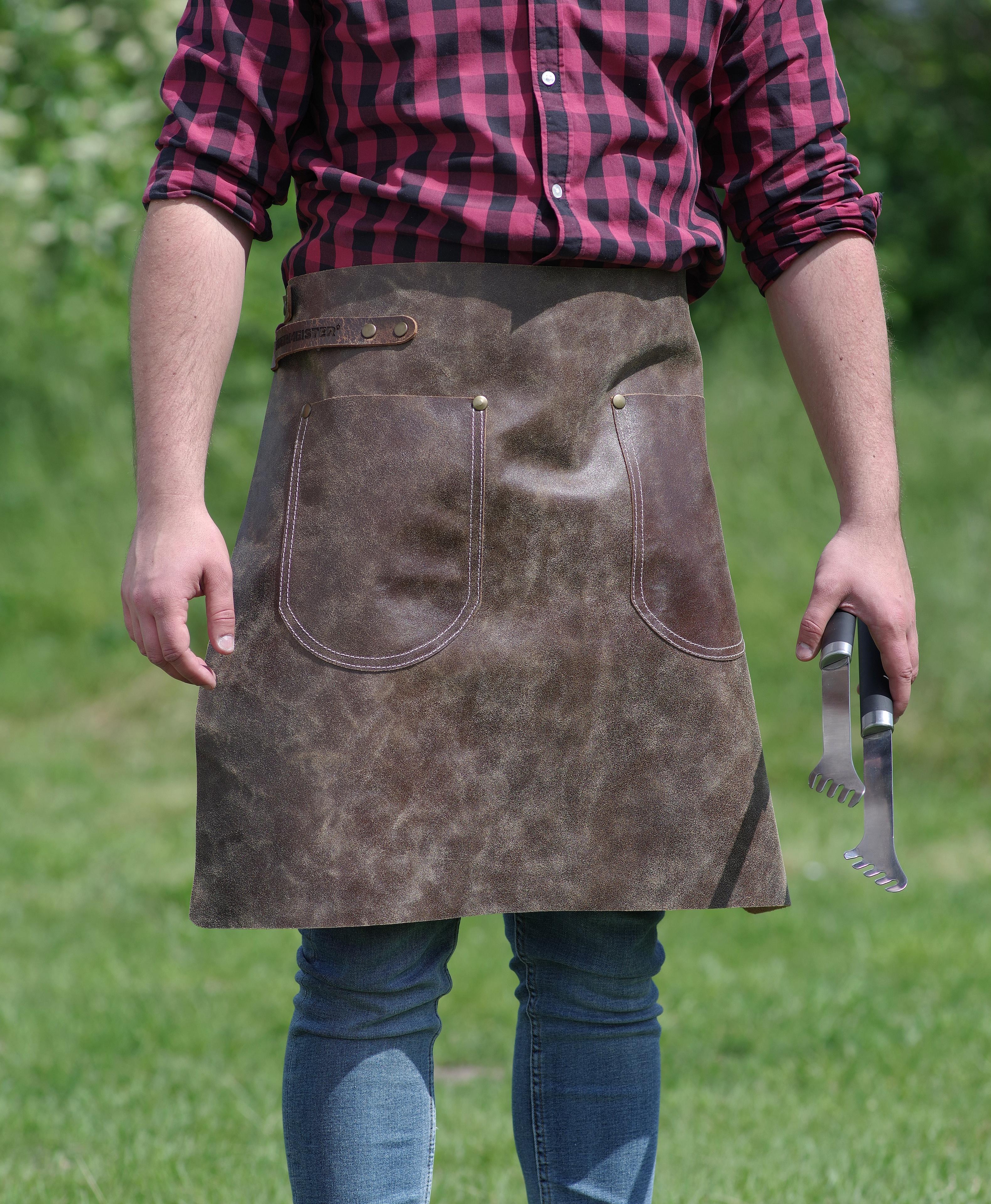 Feuermeister Leder Hüftschürze cognac - Ausführung: Gr. 1 (Länge:60cm Breite:55cm)