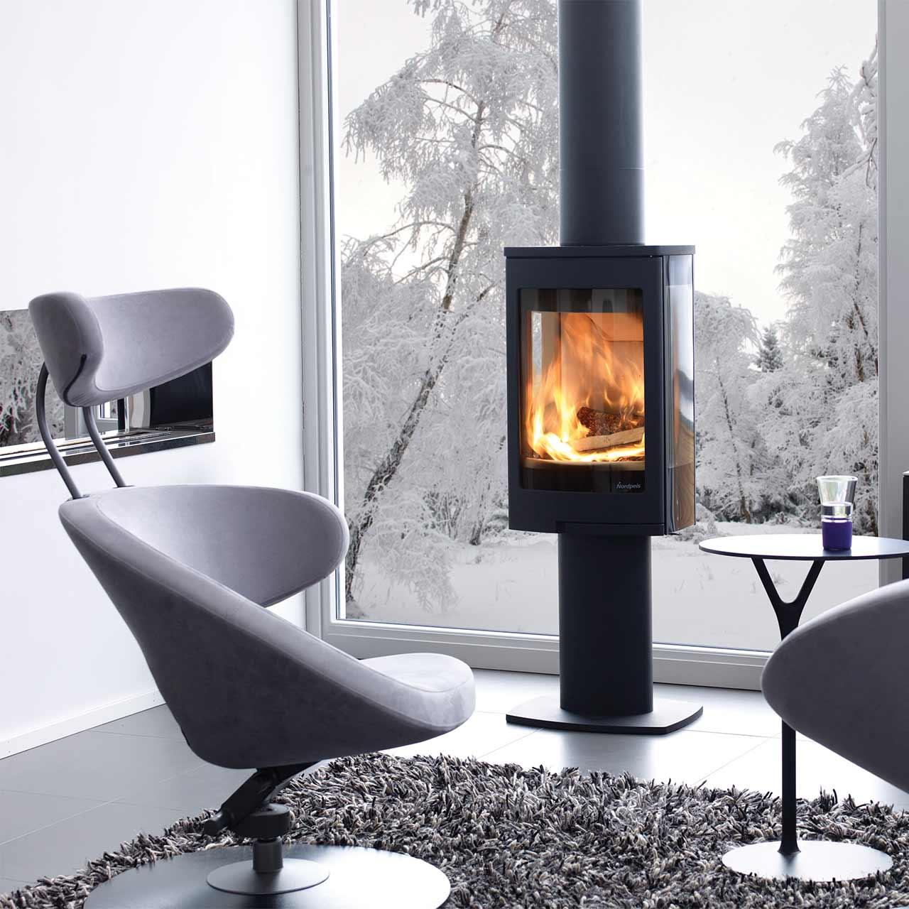 Kaminofen Nordpeis Duo 1 mit Seitenglas 5 kW