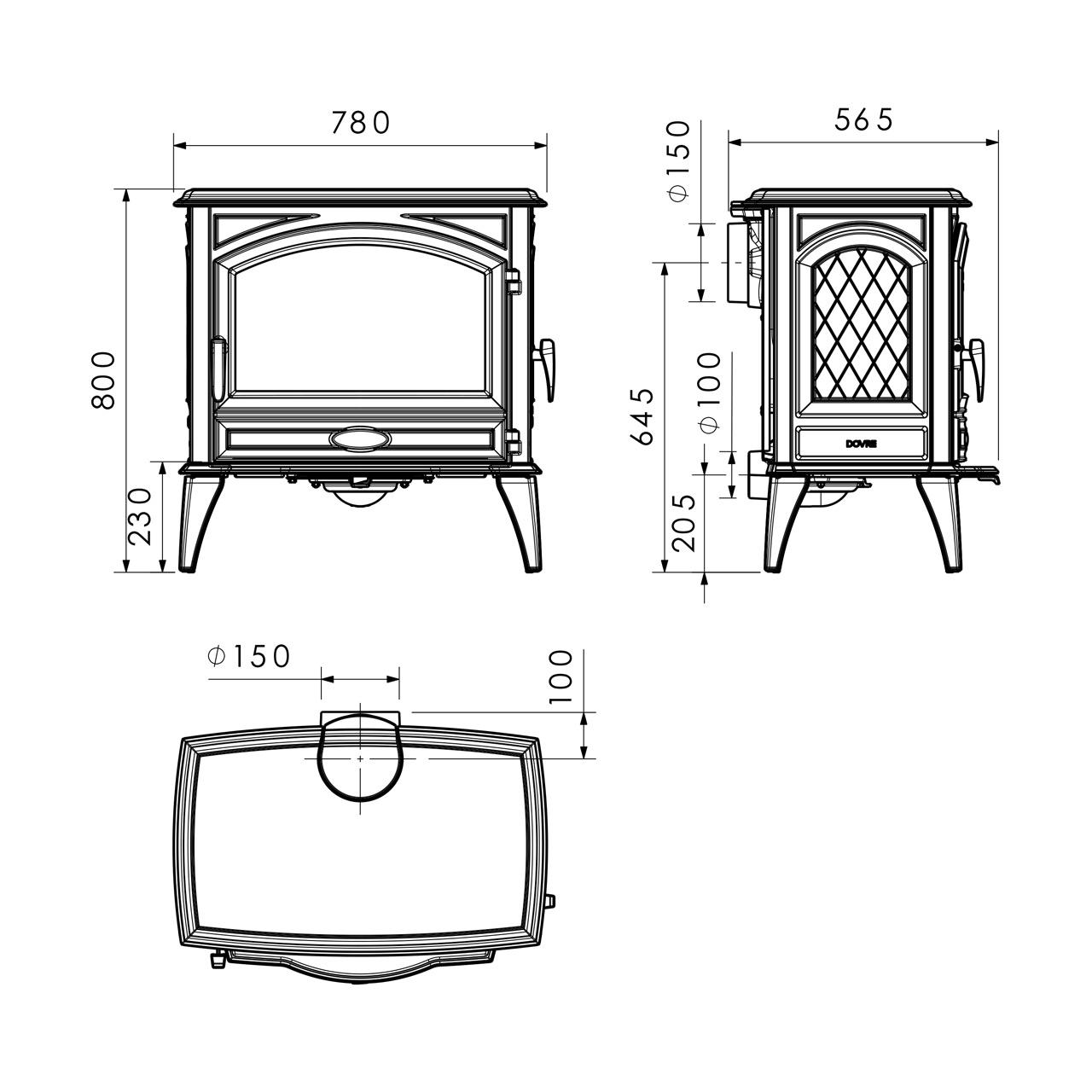 Kaminofen Dovre 760 WD, 8,5 kW