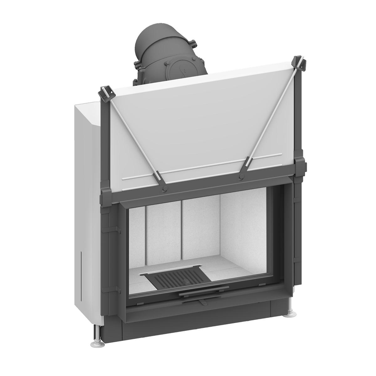 Kamineinsatz Schmid Lina 73 h mit 9 kW - Türhöhe: 51 cm - Brennraumauskleidung: Schamotte Weiß - modulares Blendrahmensystem: ja