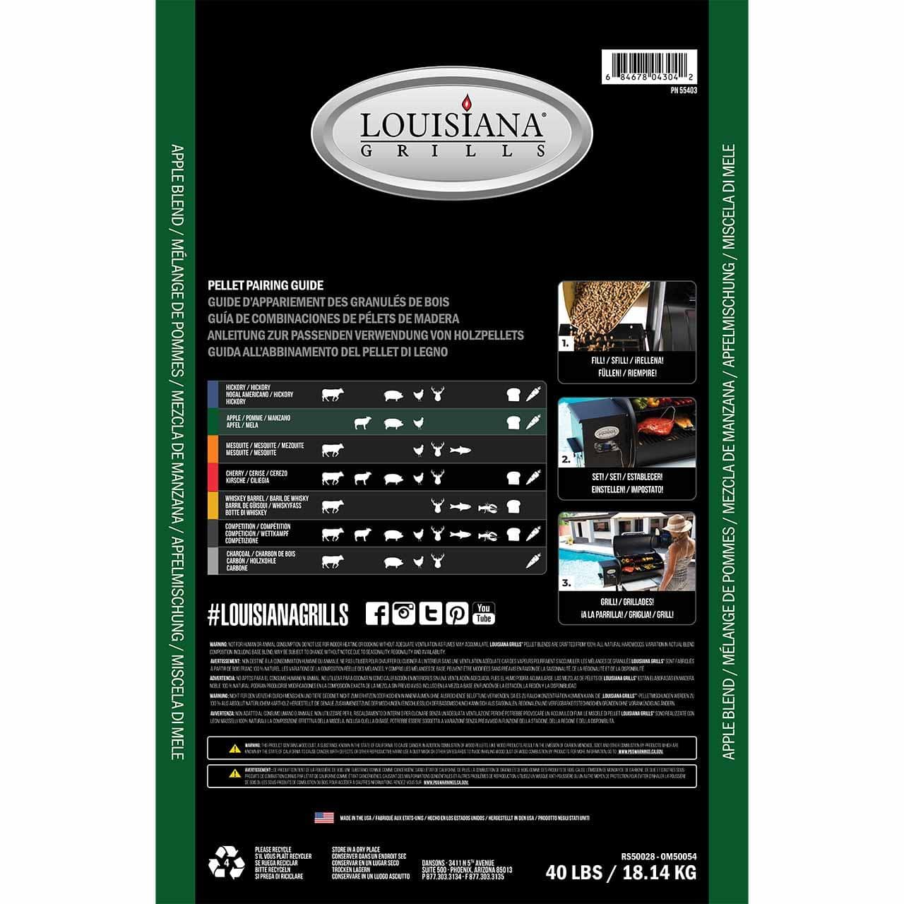 Räucherpellets Louisiana Grills 18 kg Apple Blend Grillpellets