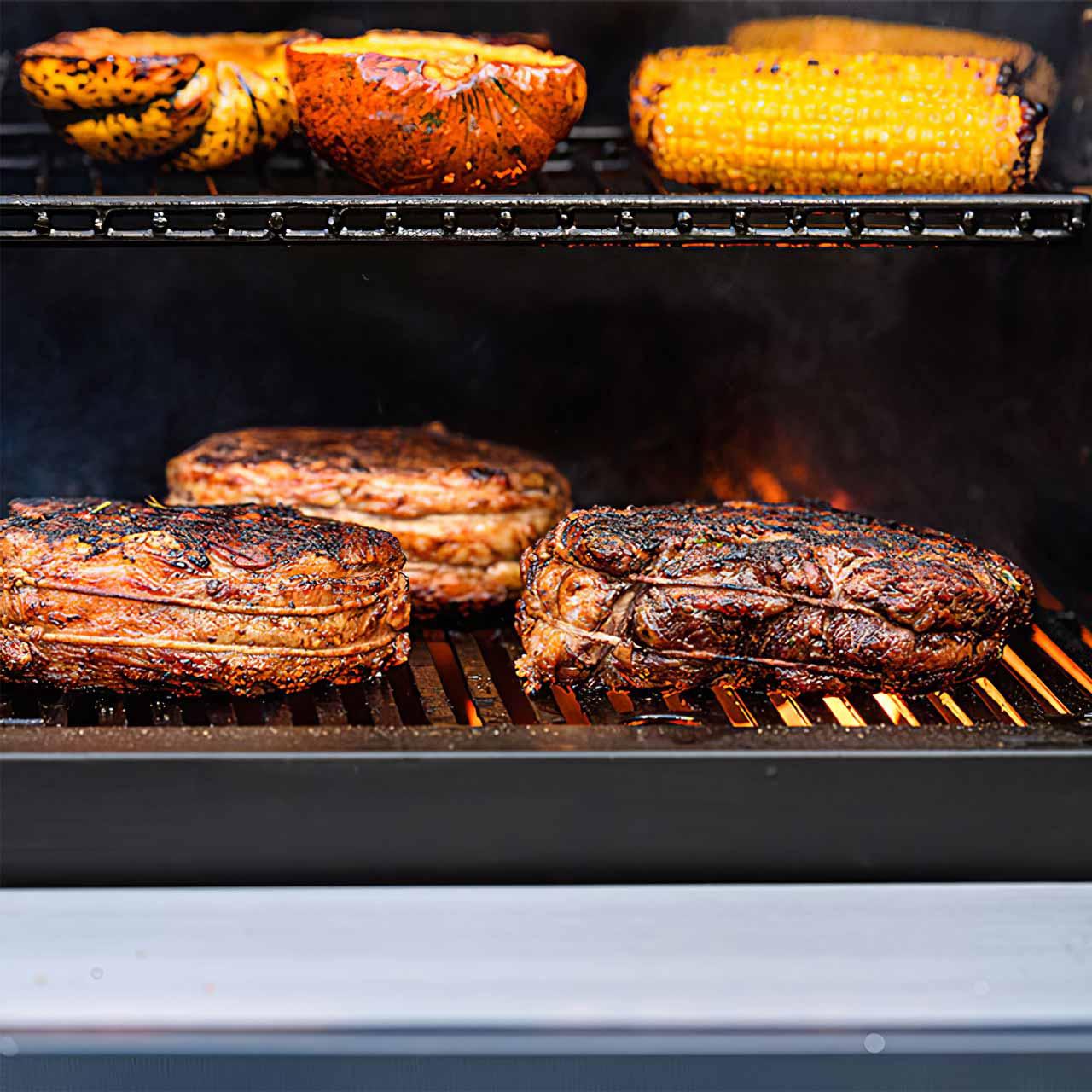 Digitaler Holzkohlegrill und Smoker Masterbuilt Gravity Series 800 Starter-Set inkl. Abdeckhaube und Holzkohle