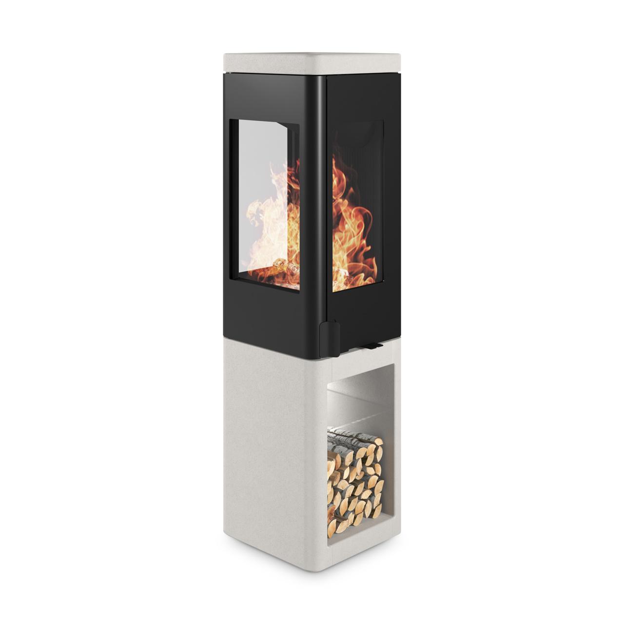 Kaminofen Nordpeis YoU Colorado White 6,6 kW - Ausführung: Nordpeis YoU Colorado White, Thermotte Dark