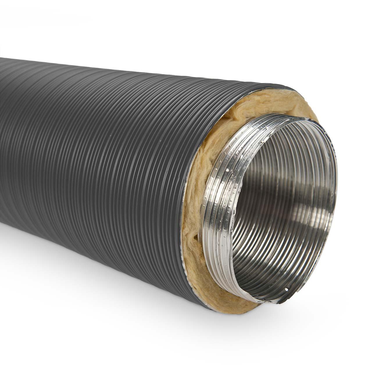 CB-Tec Aluflexrohr isoliert Grau 75cm - Durchmesser: 100mm