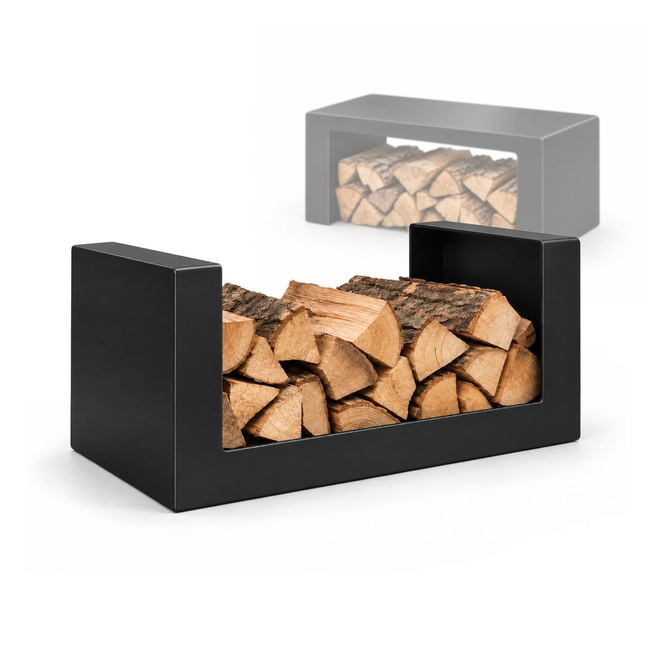 A.Caminetti Seitenbank & Holzlagerfach U-Form