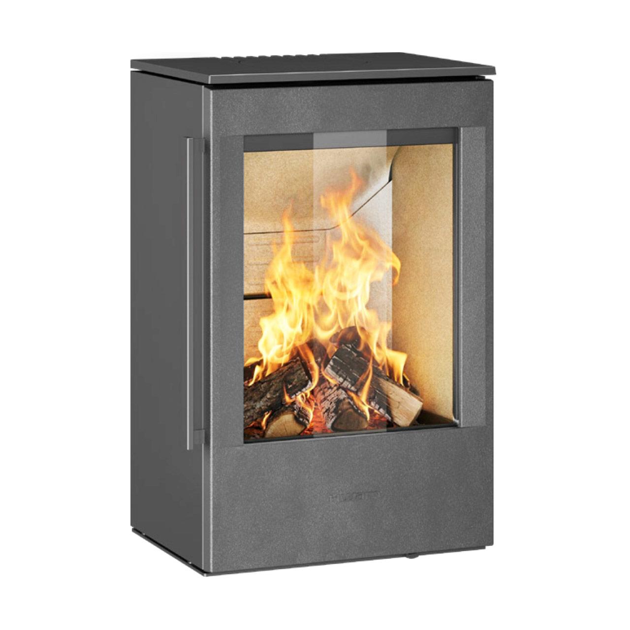 Kaminofen HWAM 5220 Autopilot Wandhängend 4,4 kW - Ausführung: HWAM 5220c, Tür Classic - Korpus: Grau - Rauchabgang: Hinten