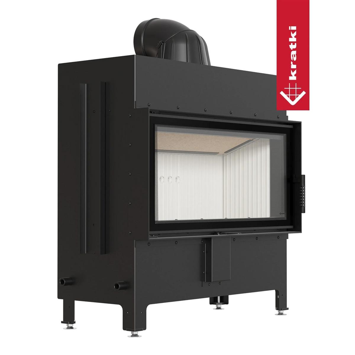 Kamineinsatz Kratki LUCY/16/NEW 16 kW - Feuerraumauskleidung: weiß - Tür selbstschließend: ja