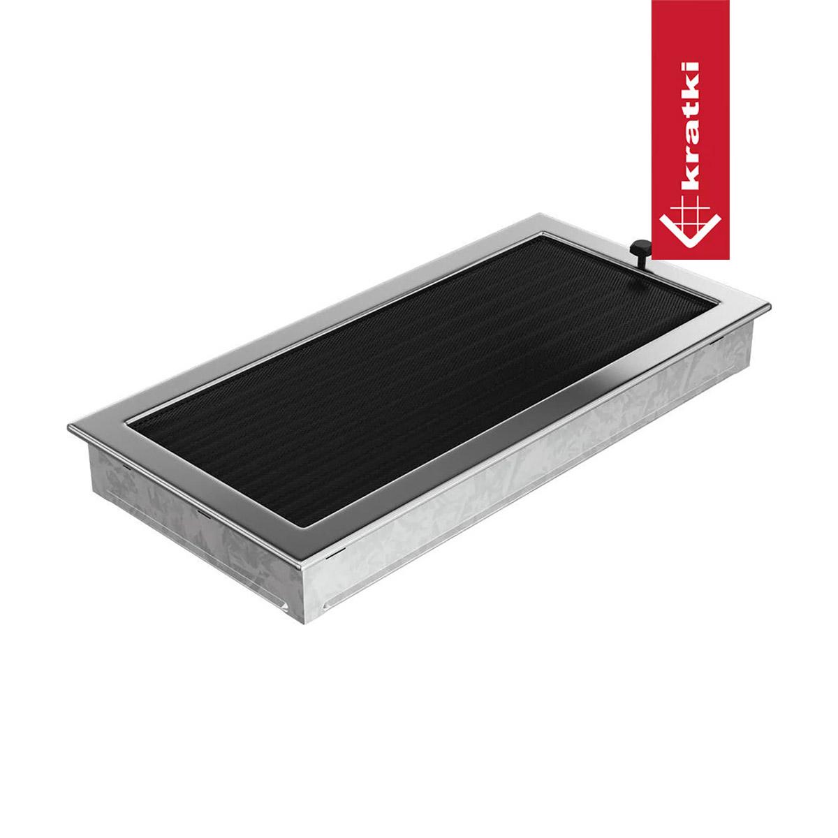 Kratki Warmluftgitter rechteckig - Größe: 22 x 45 cm - Farbe: vernickelt