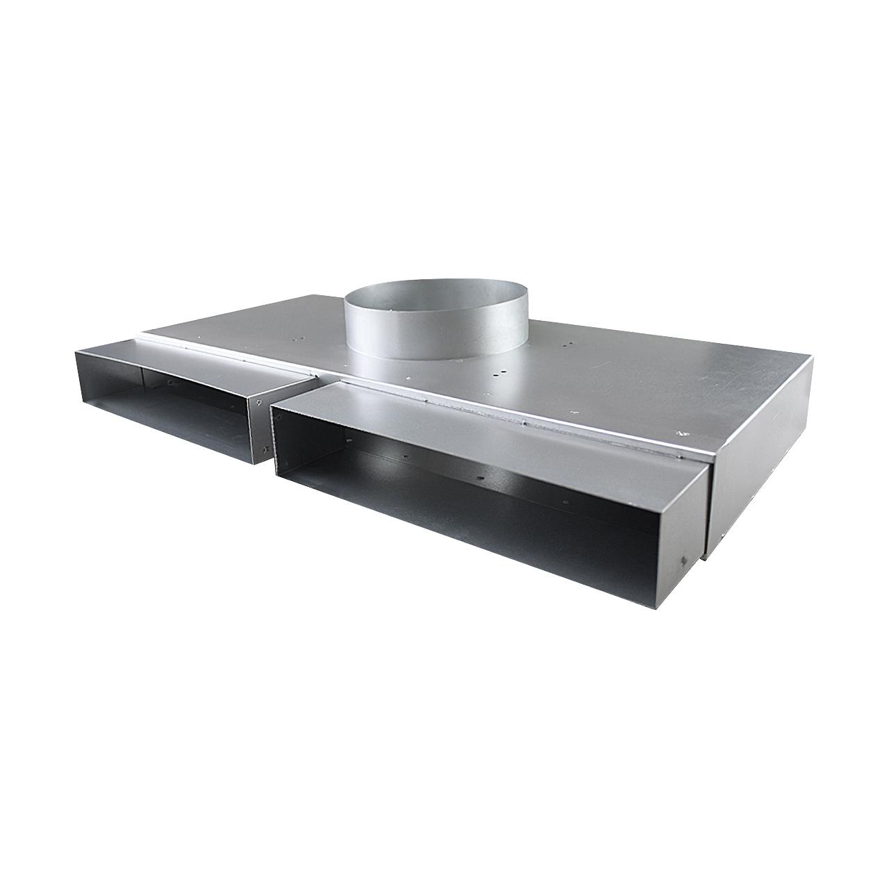 CB-tec Flachkanal 80 mm 2-Kanalführung Sammelbox 2-fach - Ausführung: Ø 180 mm
