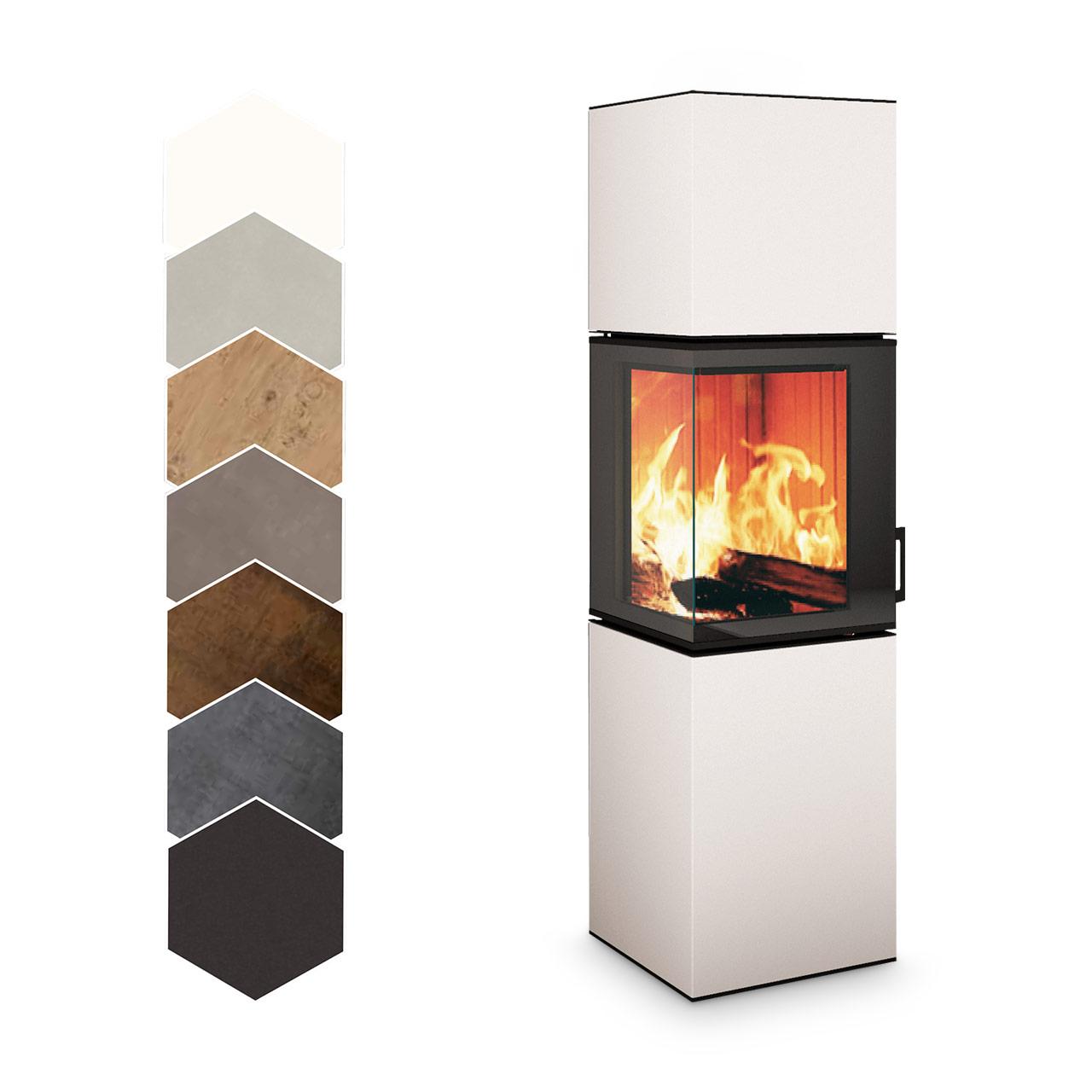 Kaminofen Neocube S10 5,4 kW - Oberteil: Phedra - Unterteil: Iron Corten