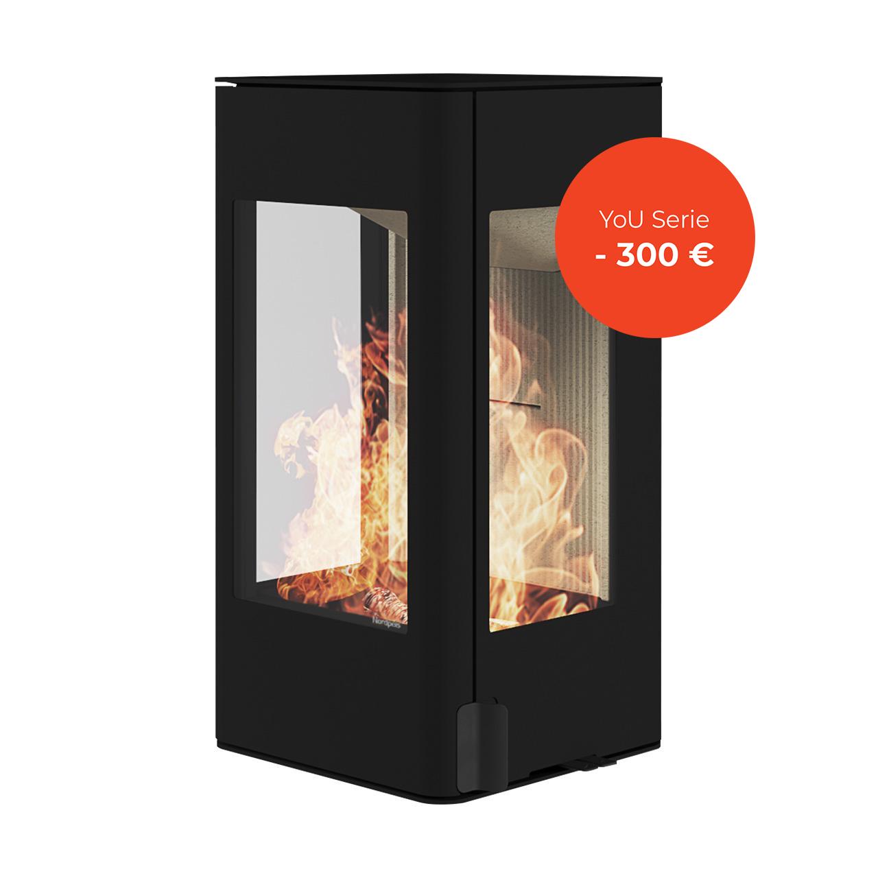 Kaminofen Nordpeis YoU Wall 6,6 kW, Wandkamin - Ausführung: Nordpeis YoU Wall, Thermotte Light