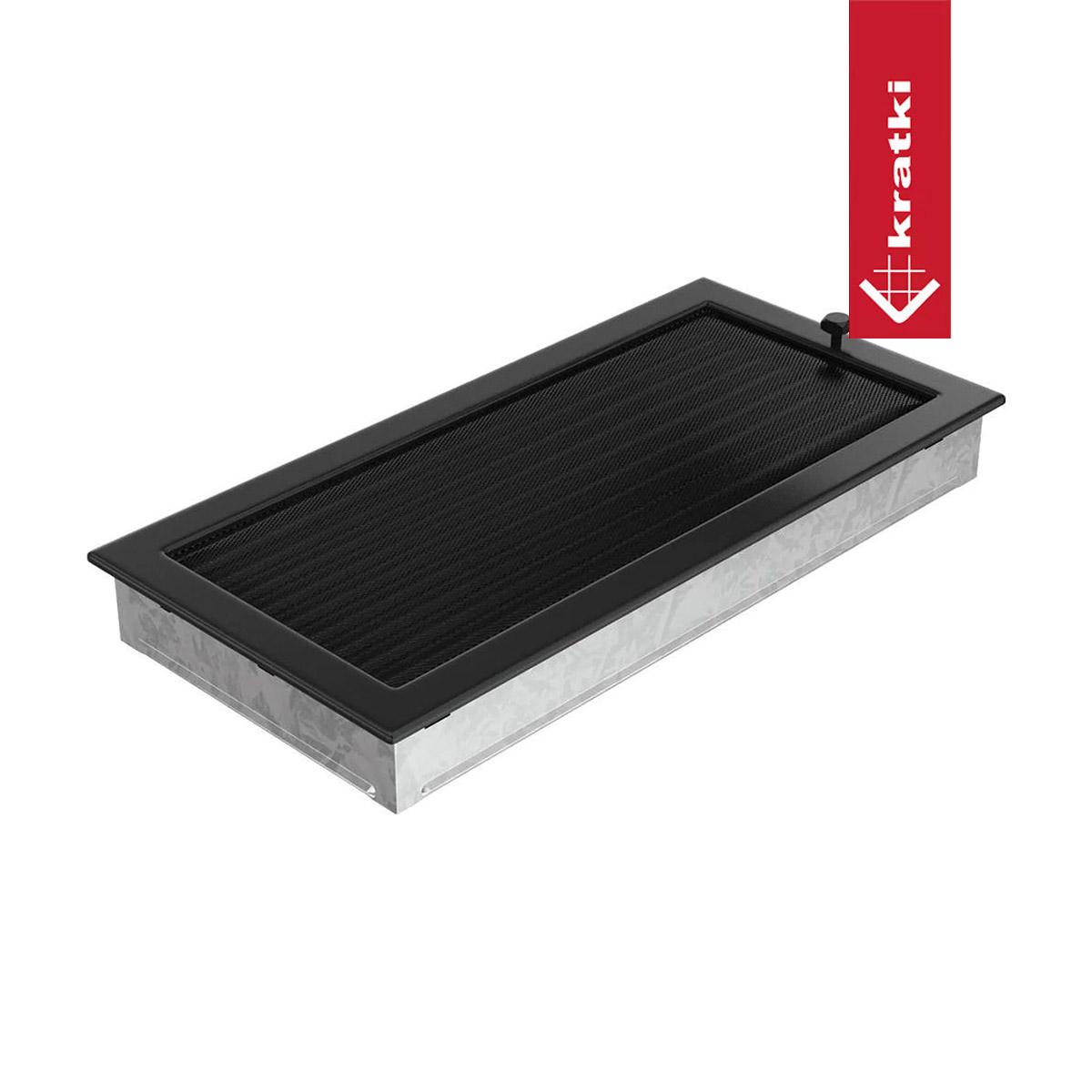 Kratki Warmluftgitter rechteckig - Größe: 22 x 45 cm - Farbe: schwarz