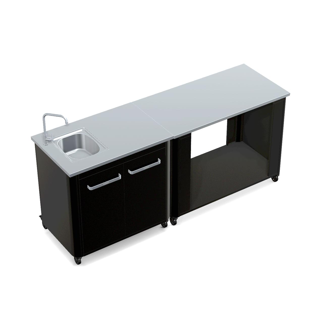 Cozze Outdoorküche Bundle mit Spülenschrank 90 cm & offenem Modul 115 cm mit Edelstahlplatte