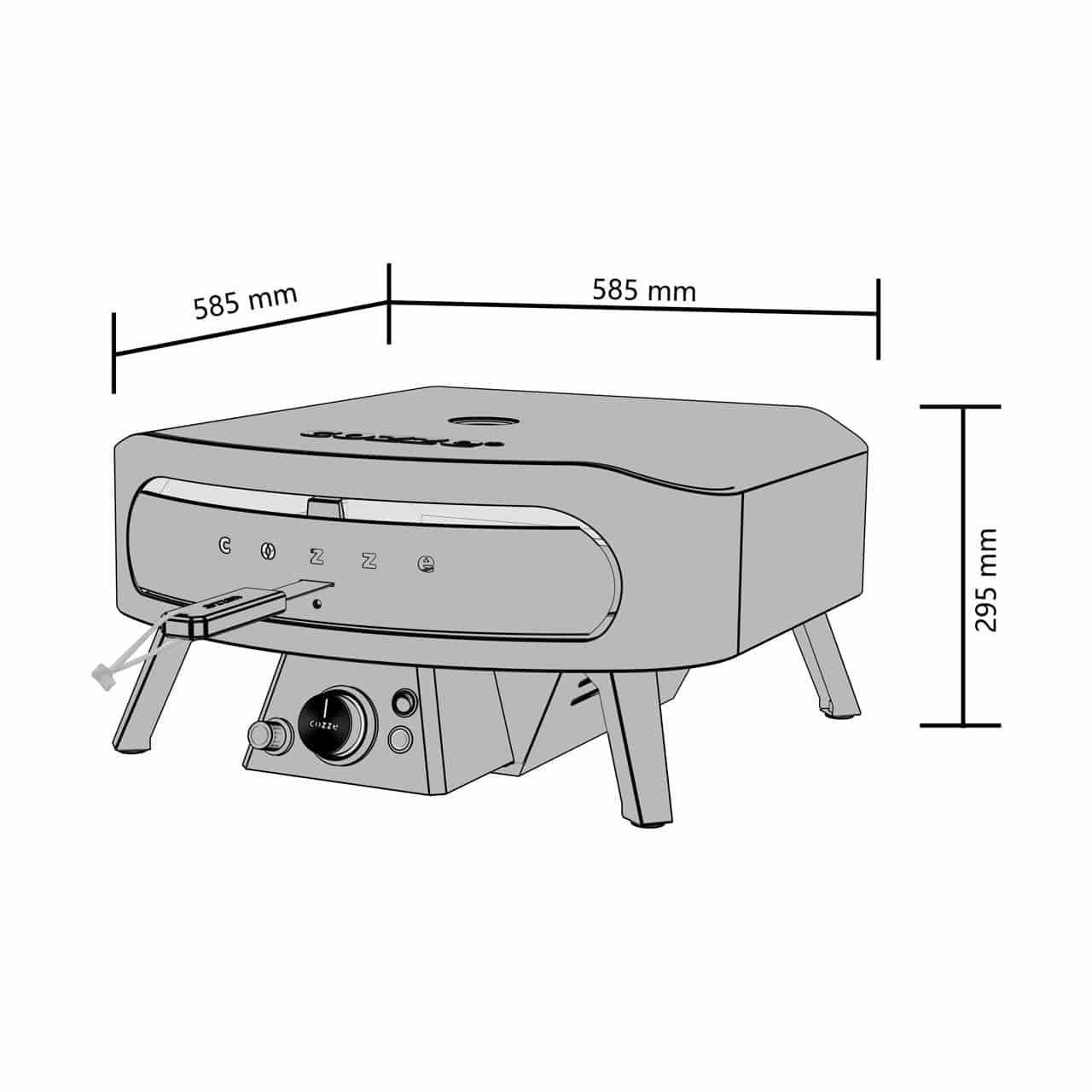 Gas Pizzaofen Cozze 17 Zoll Classic Rotate Black Edition, 50 mBar inkl. drehbarem Pizzastein & Hitzeschild