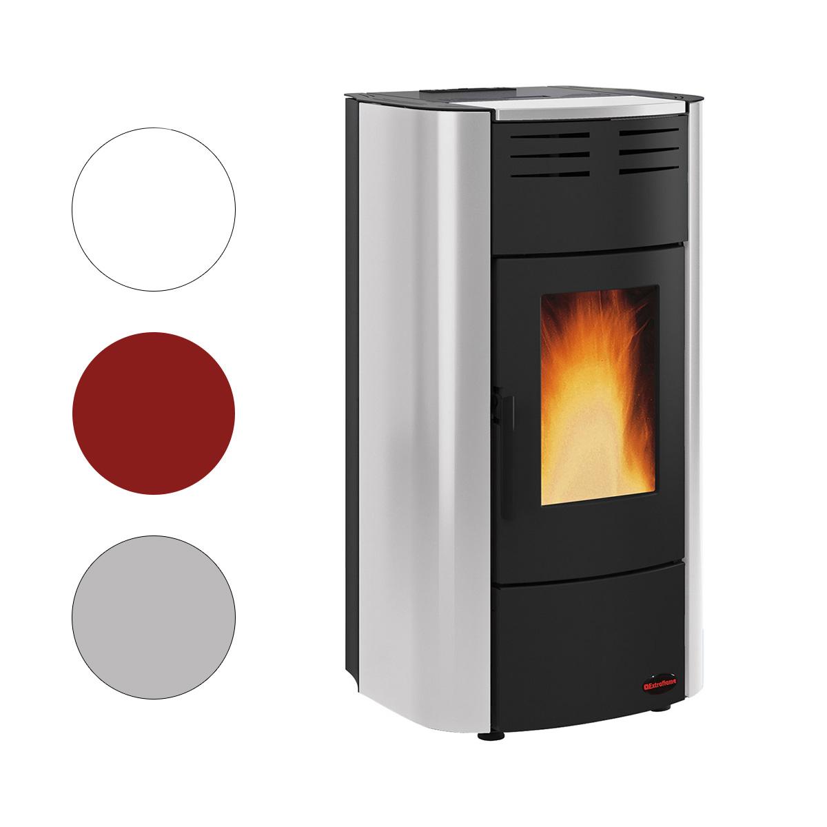 Pelletofen wasserführend Extraflame Raffaella Idro H15 5.0.16 mit 19 kW - Verkleidung: grigio luce