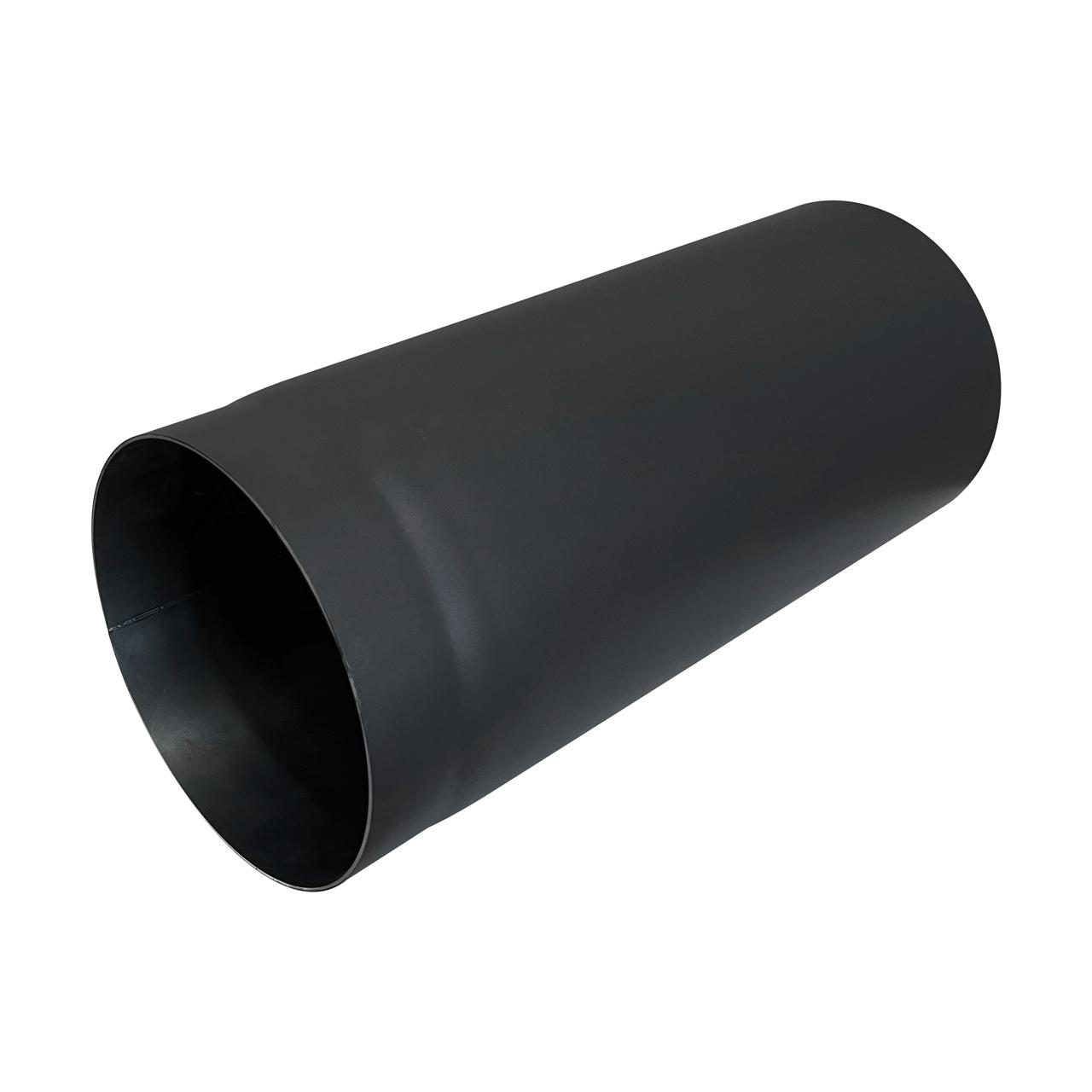 Ofenrohr DN 220 mm Länge 500 mm Schwarz, mit eingezogener Steckverbindung 5 cm