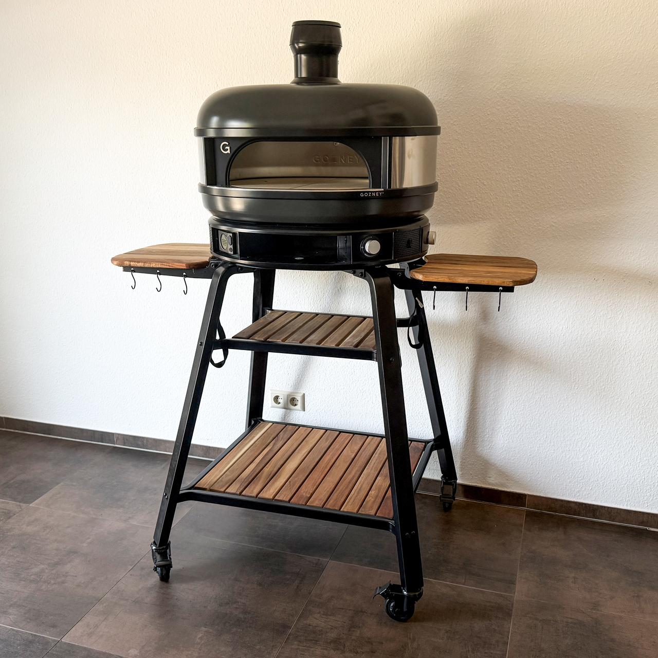 Ausstellungsstück - Pizzaofen Gozney Dome Off Black Dual-Fuel Bundle inkl. Gestell & Dampfinjektor (kein Versand)