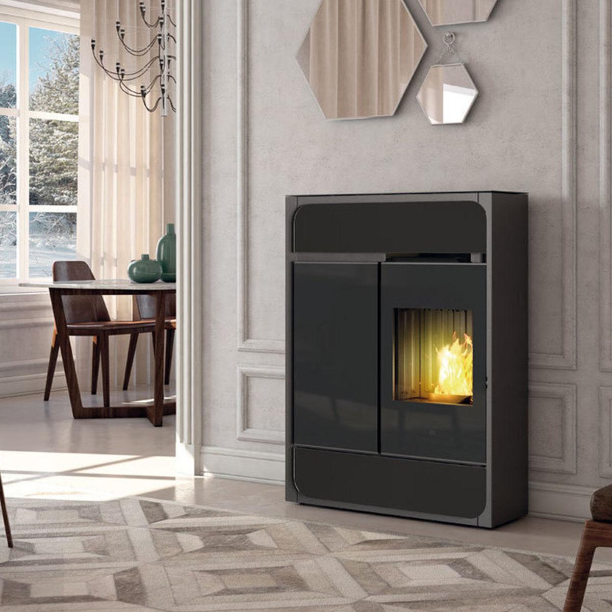 Pelletofen Edilkamin Bild Air Tight C Up 9,1 kW - Ausführung: Keramik Schwarz