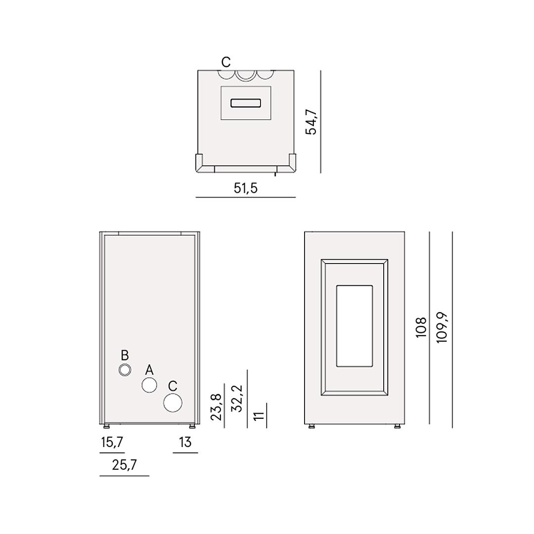 Pelletofen Cadel Prince Plus 11, 10,5 kW - Ausführung: Titanium