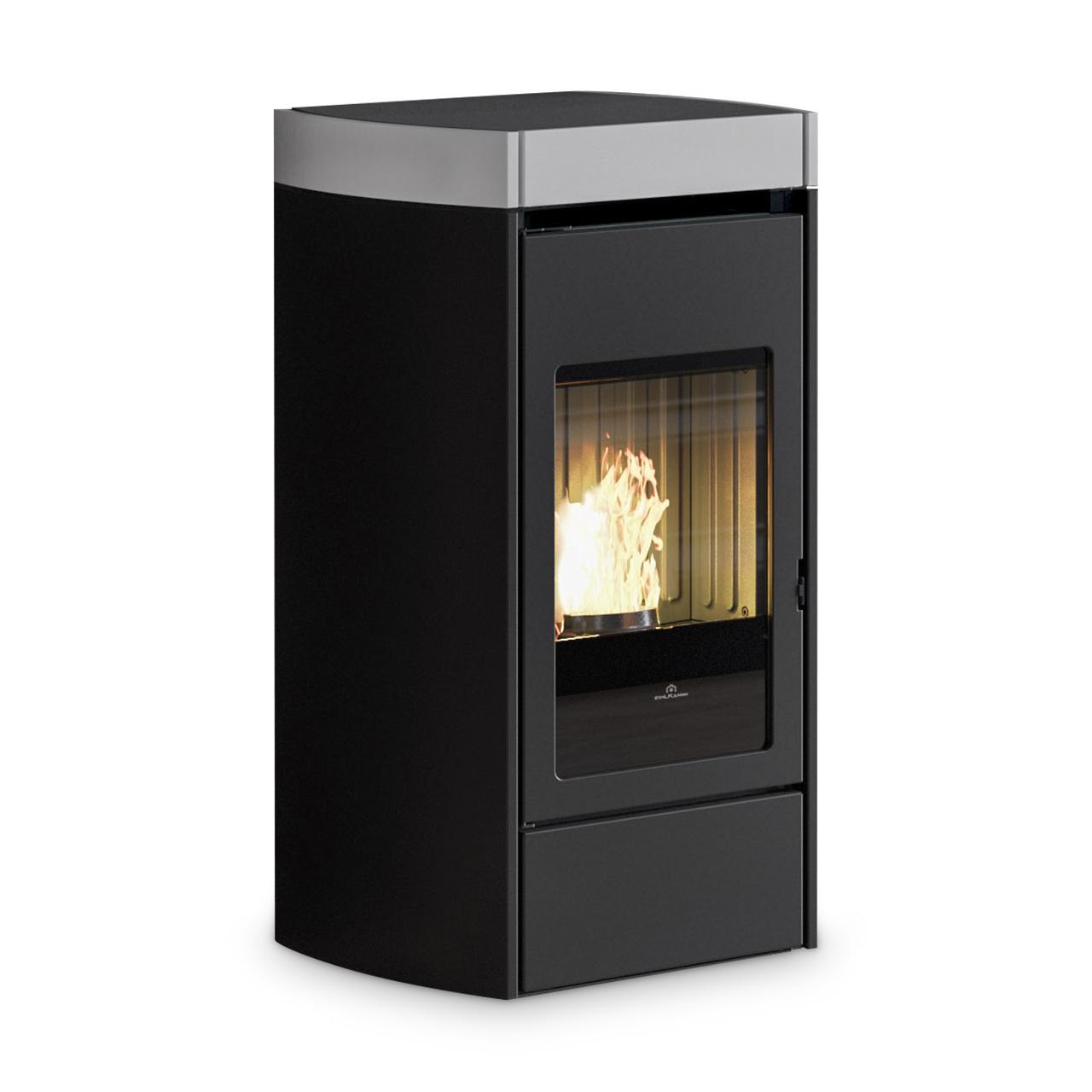 Pelletofen Edilkamin Lena 9+ Evo 9,2 kW - Ausführung: Stahl/Keramik Mattweiß