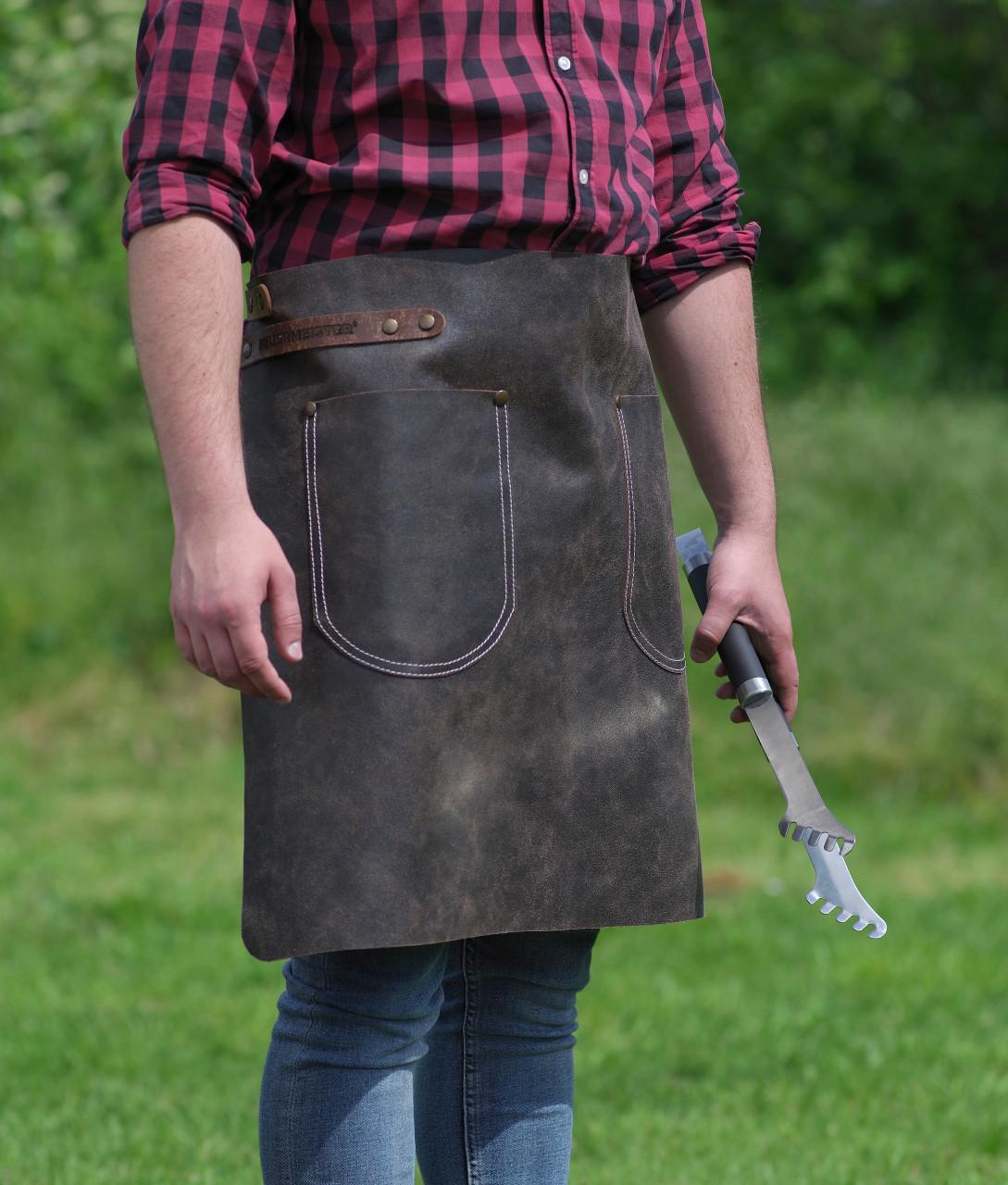 Feuermeister Leder Hüftschürze braun - Ausführung: Gr. 1 (Länge:60cm Breite:55cm)