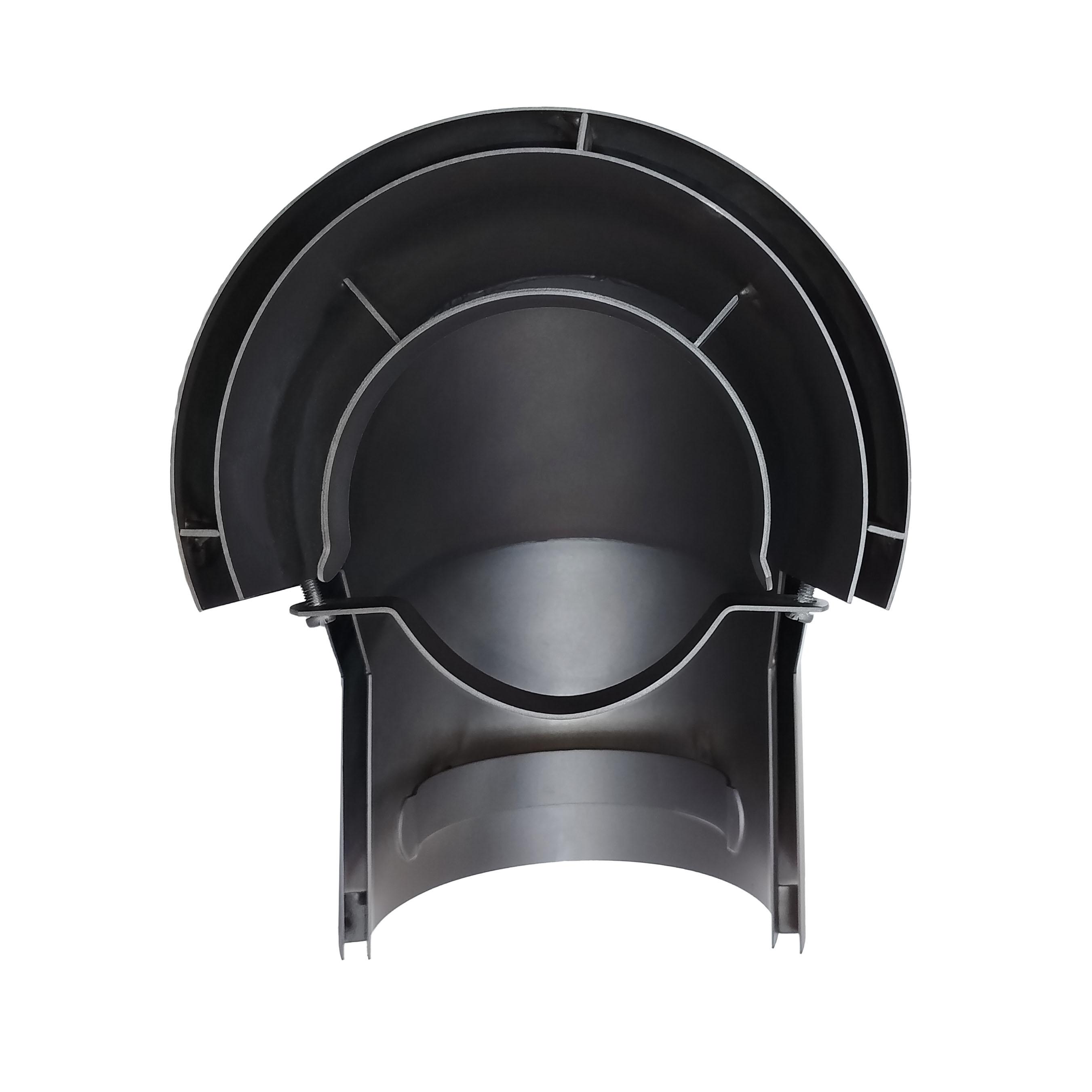 Ofenrohr Bogen Hitzeschutz doppelt DN 130 mm 90° Schwarz