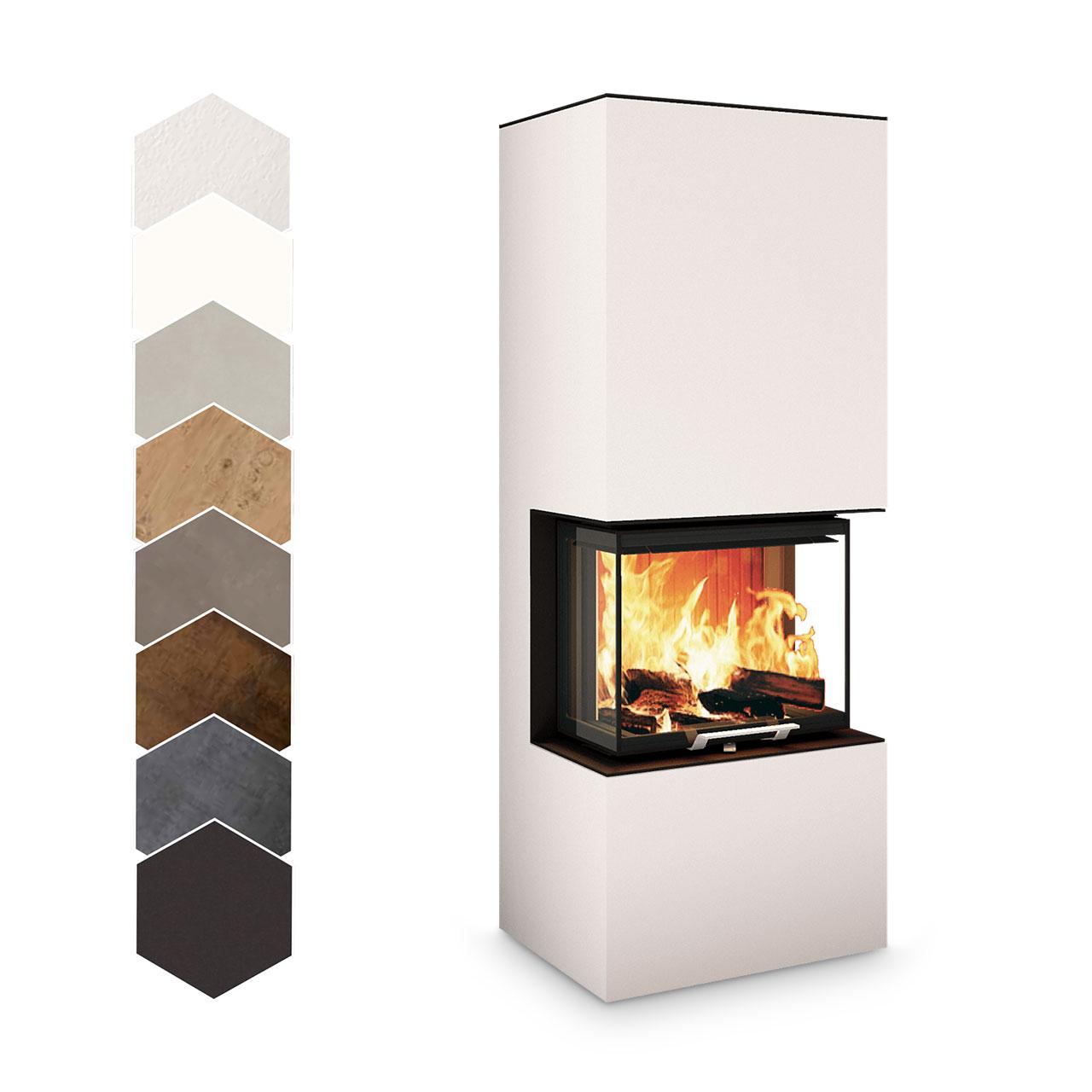 Kaminbausatz Neocube P10 7,9 kW - Oberteil: Phedra - Unterteil: Iron Corten