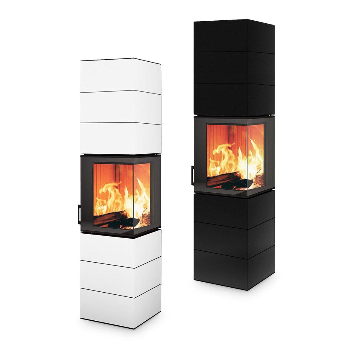 Kaminofen Neocube S20XL Black & White Sonderedition 5,4 kW inkl. Wärmespeicher - Verkleidung: Arctic White satin