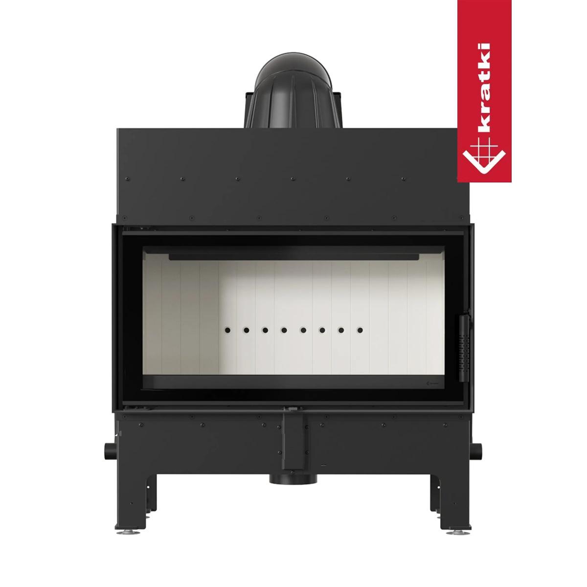 Kamineinsatz Kratki Floki L 12 kW - Feuerraumauskleidung: weiß - Tür selbstschließend: nein