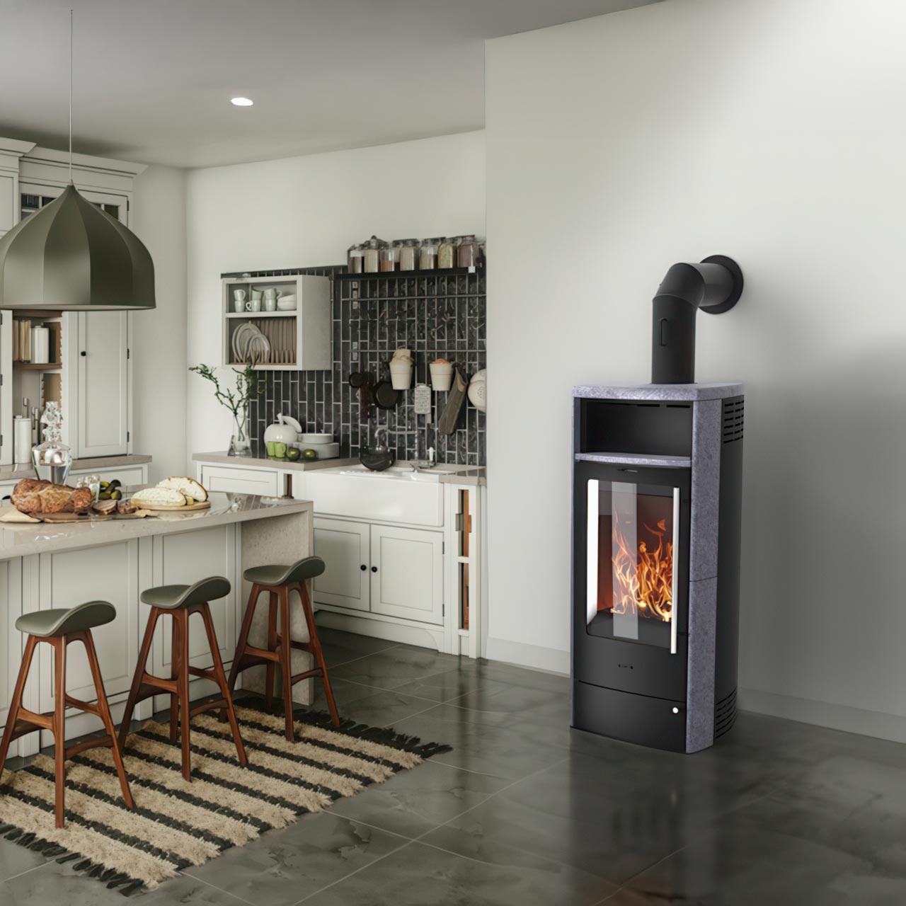 Dauerbrandofen Fireplace Torino Speckstein 6 kW