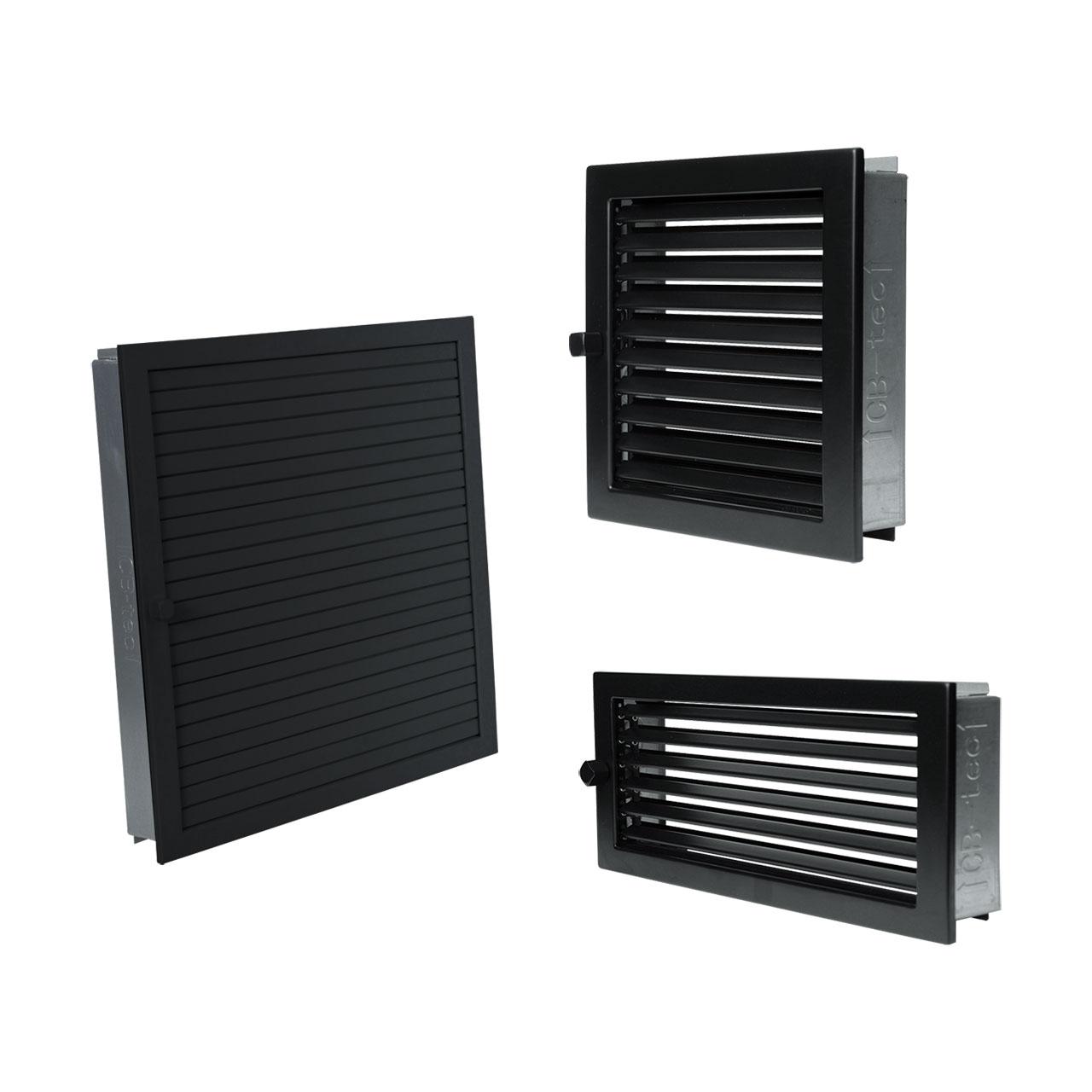 Lüftungsgitter CB-Tec Warmluftgitter Schwarz - Ausführung: 23x23 cm