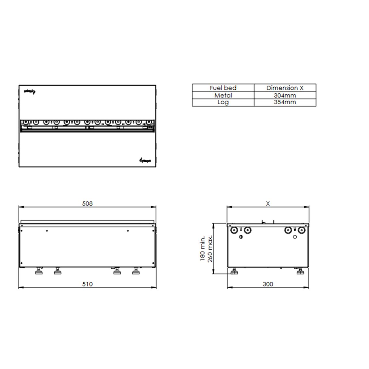 Dimplex Cassette 500 retail Multi Optimyst - 4-seitiger Flammeneffekt mit App-Steuerung