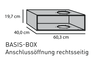 Basis-Box, Breite 60,3 cm, Farbton schwarz, Anschlussöffnungen rechts
