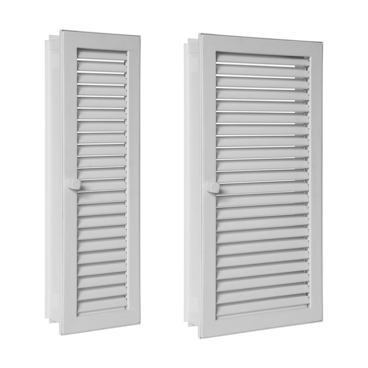 Lüftungsgitter CB-Tec Warmluftgitter putzbündig hochkant Weiß - Ausführung: 15x35 cm