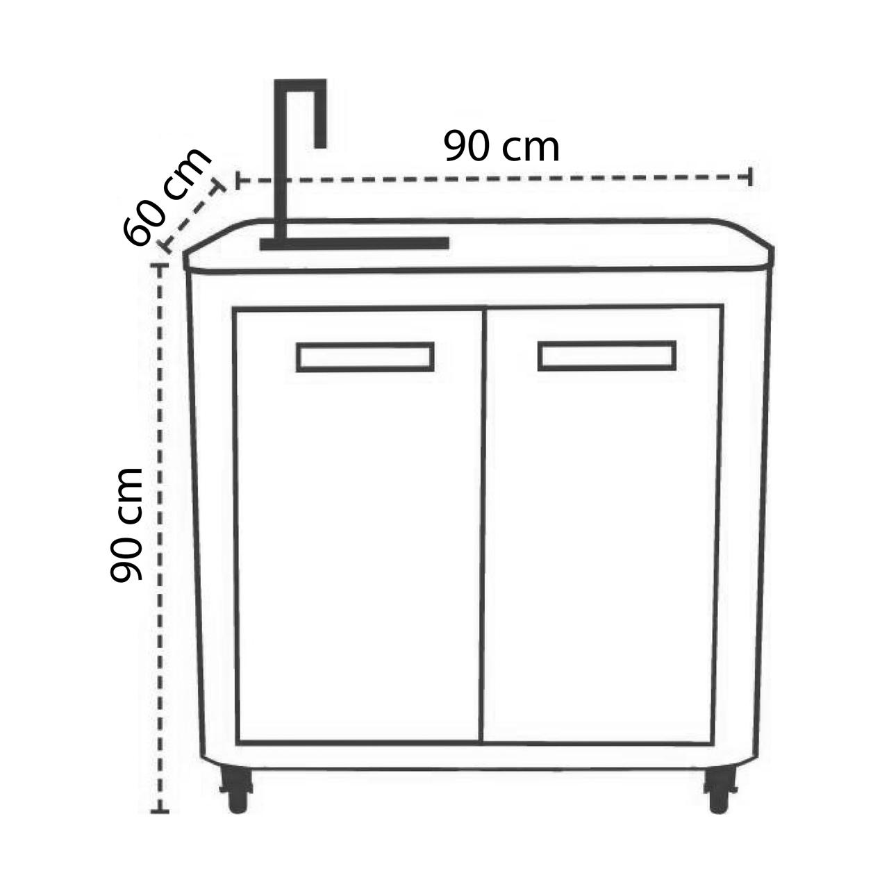 Cozze Outdoor Küche L-förmig mit Spüle und Schrankmodul 90 - 160 x 160 cm
