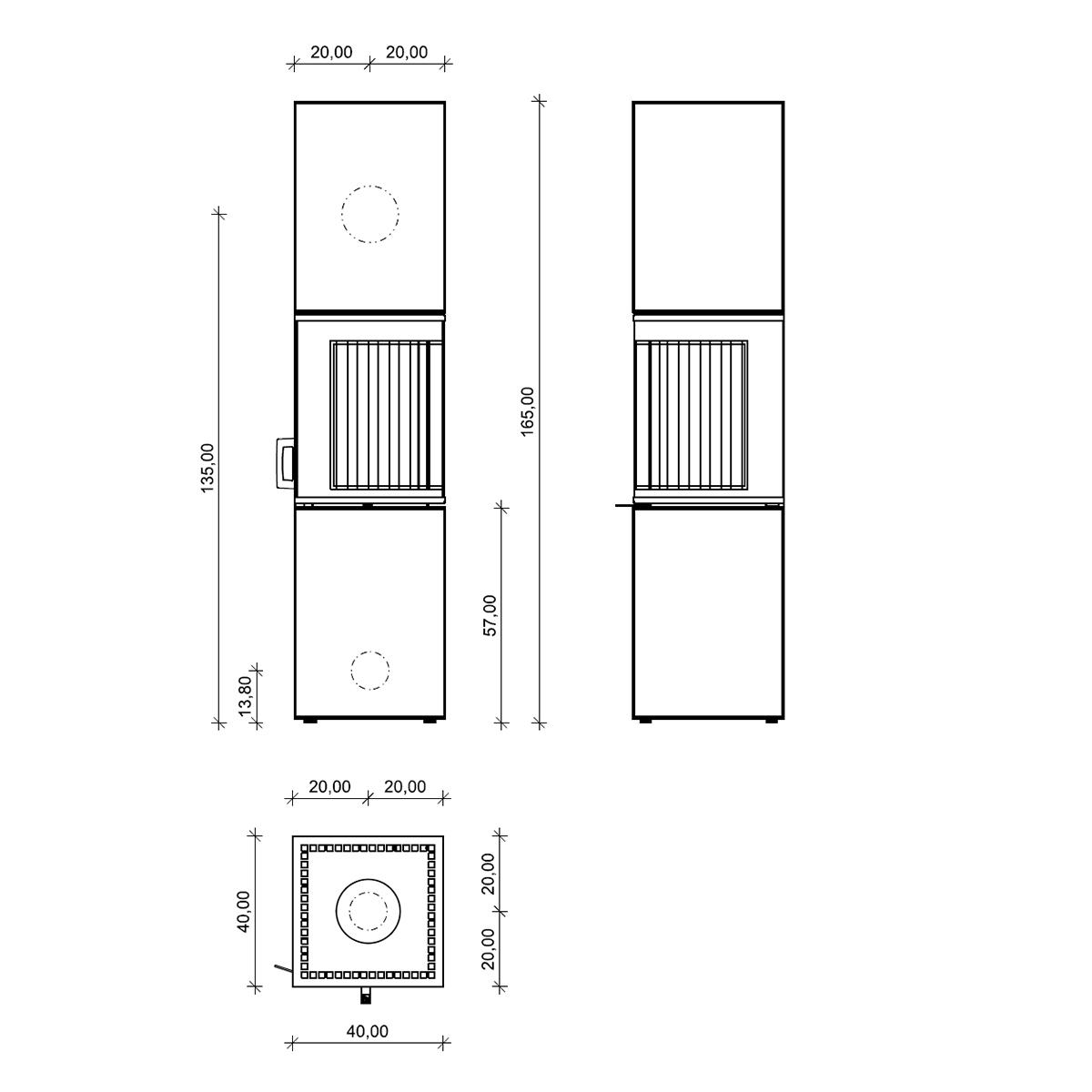 Kaminofen Neocube S20XL Black & White Sonderedition 5,4 kW inkl. Wärmespeicher - Verkleidung: Arctic White satin