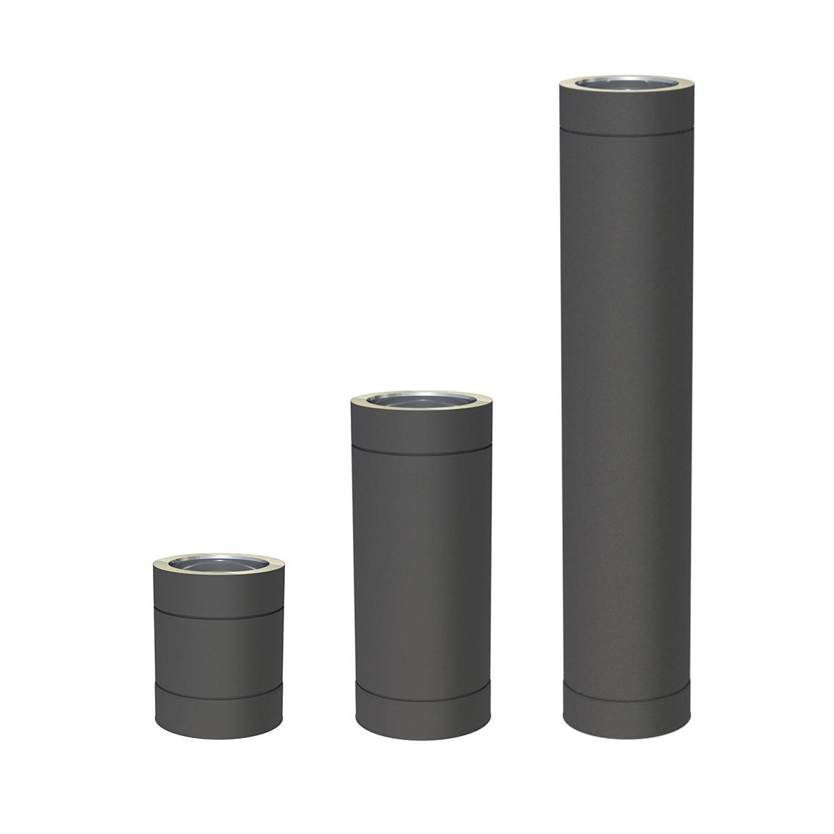 Jeremias DW-BLACK Längenelement - für Schornstein-Innendurchmesser: 130mm - Länge: 1000mm