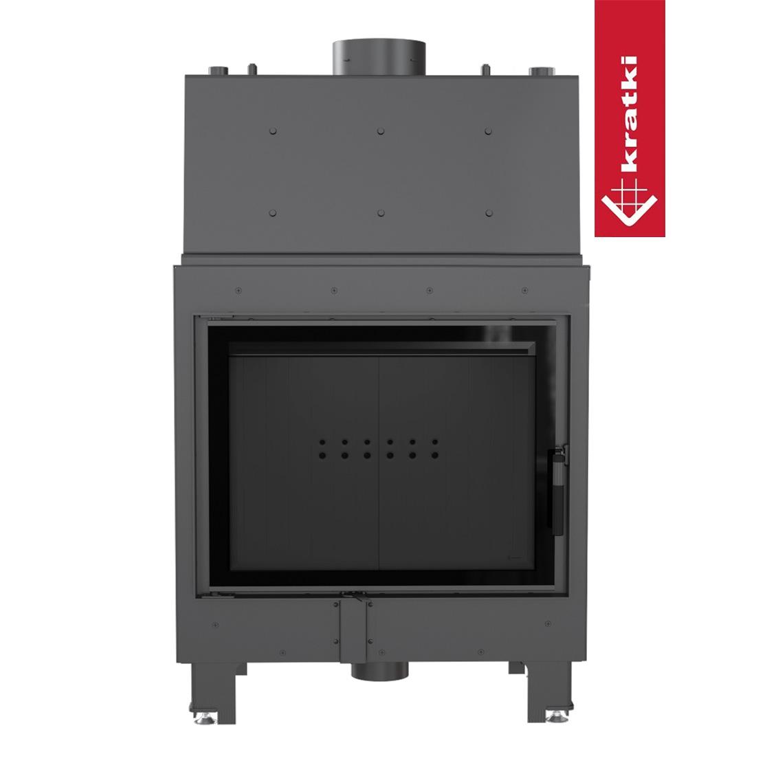 Kamineinsatz wasserführend Kratki MBA 17 kW - Feuerraumauskleidung: Schwarz