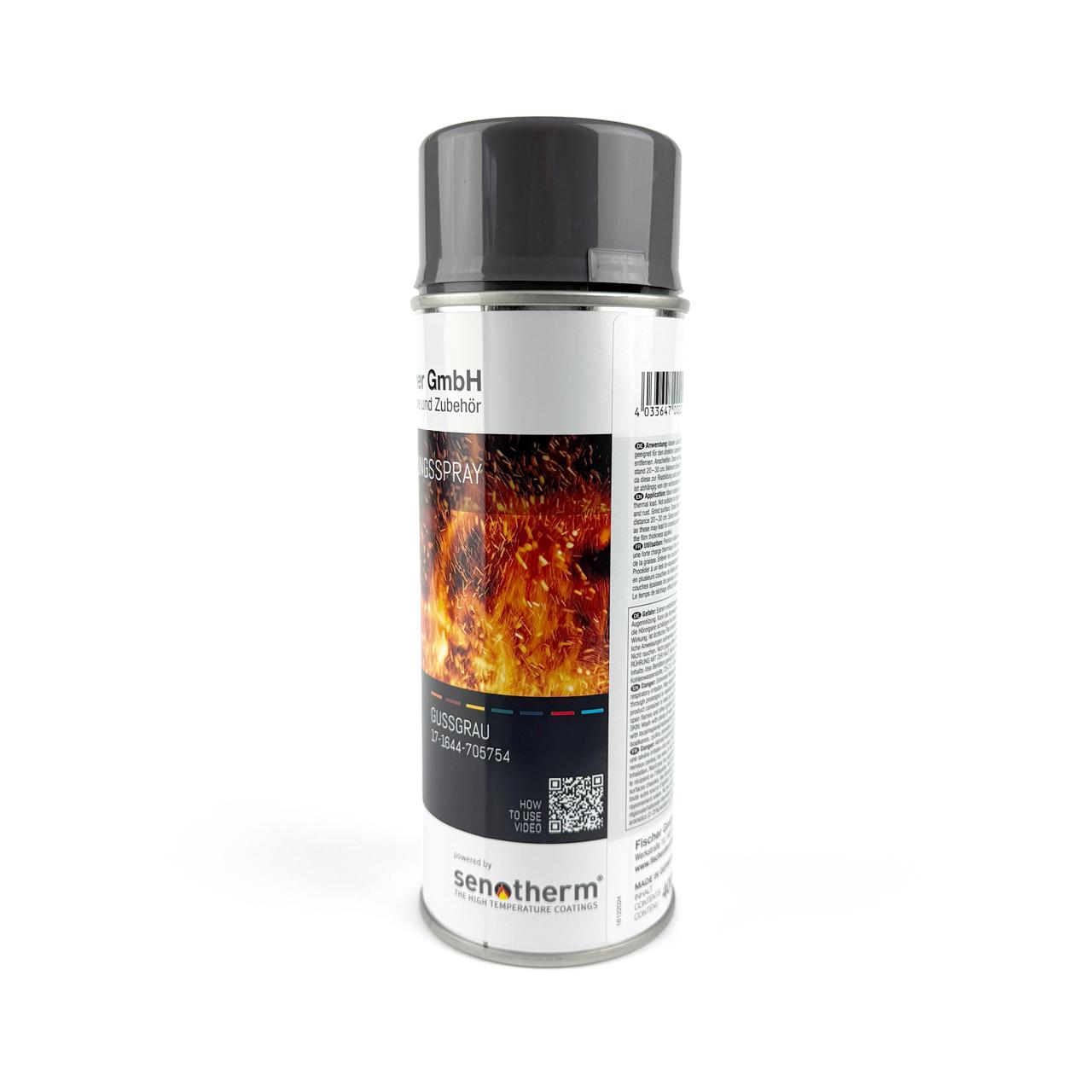 Senotherm Ofenspray Gussgrau hitzebeständiger Ofen, Lack Farbe Spray