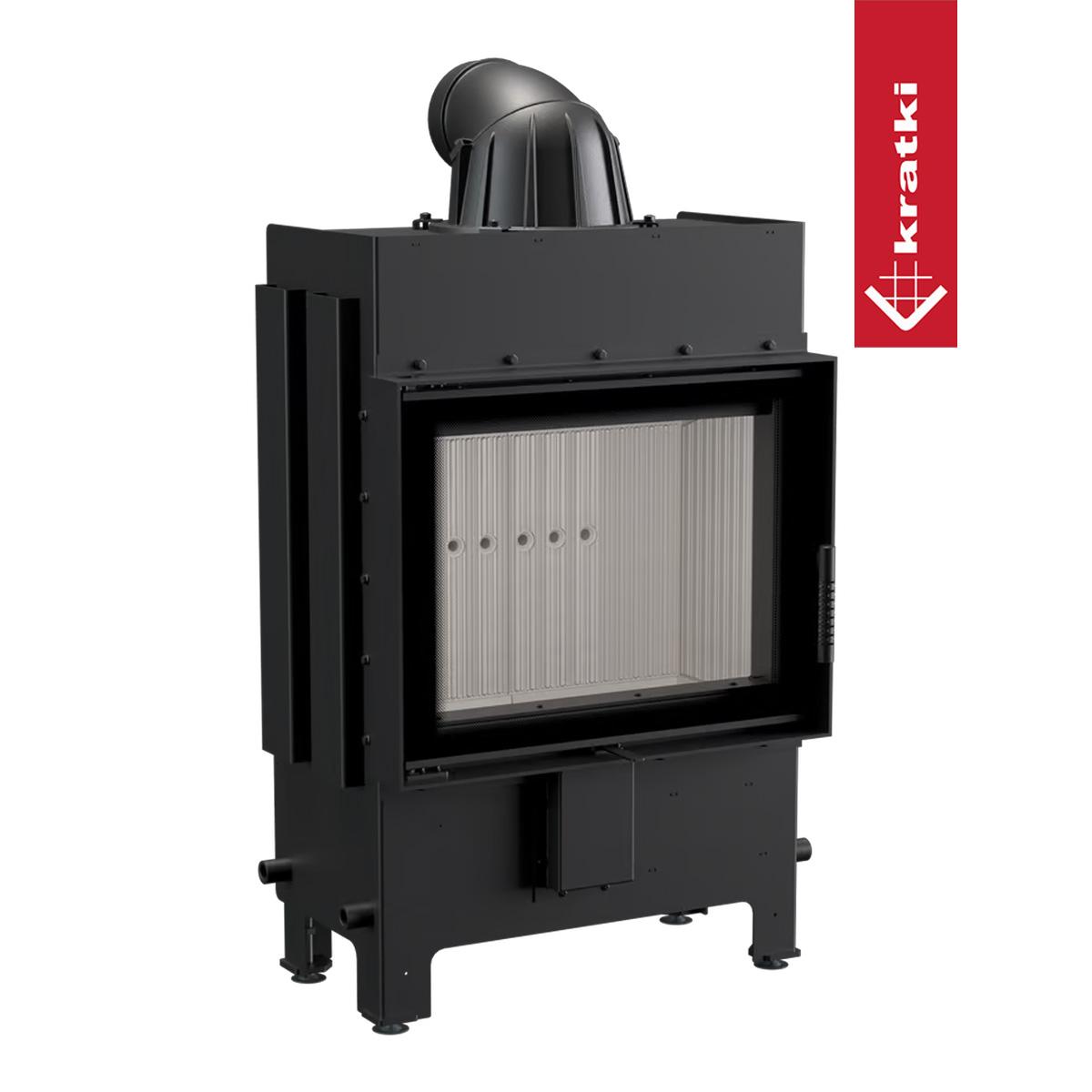 Kamineinsatz Kratki LUCY/12/SLIM/NEW mit 8 kW - Feuerraumauskleidung: weiß - Tür selbstschließend: nein