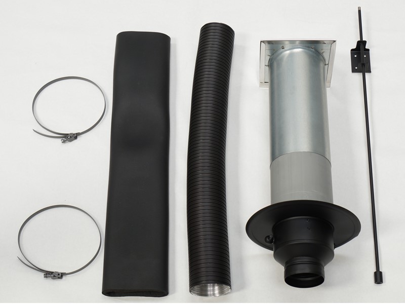 Verbrennungsluft Set, Ø100 für Wand mit Einzelklappe